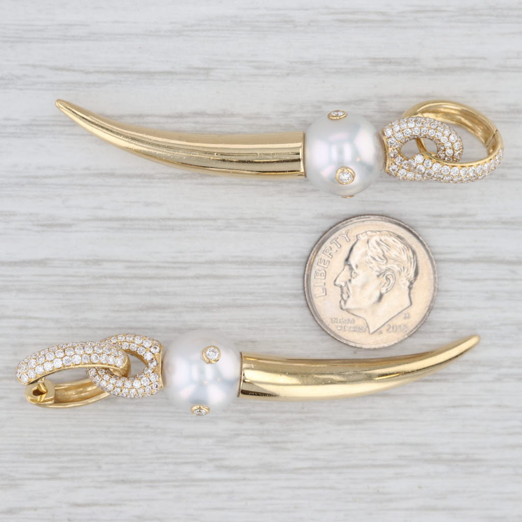 Light Gray New 2.26ctw Diamond Claw Convertible Earrings 18k Gold Giselle 5 Rosa Va Parys