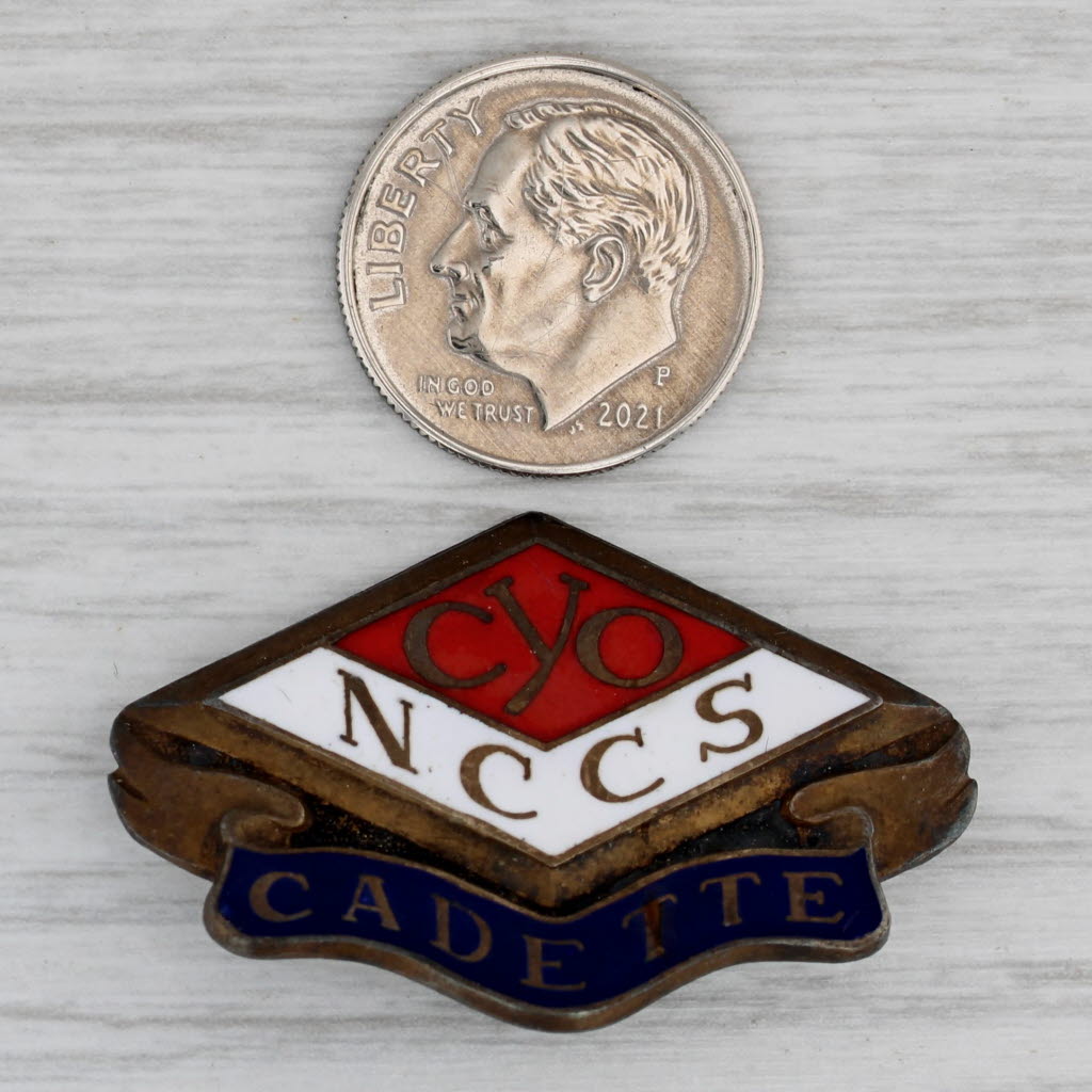 Gray CYO NCCS Cadette Catholic Youth National Catholic Committee Pin Sterling Silver