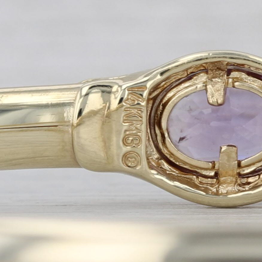 2.70ctw Amethyst Blue Topaz Bangle Bracelet 14k Yellow Gold 6.75"