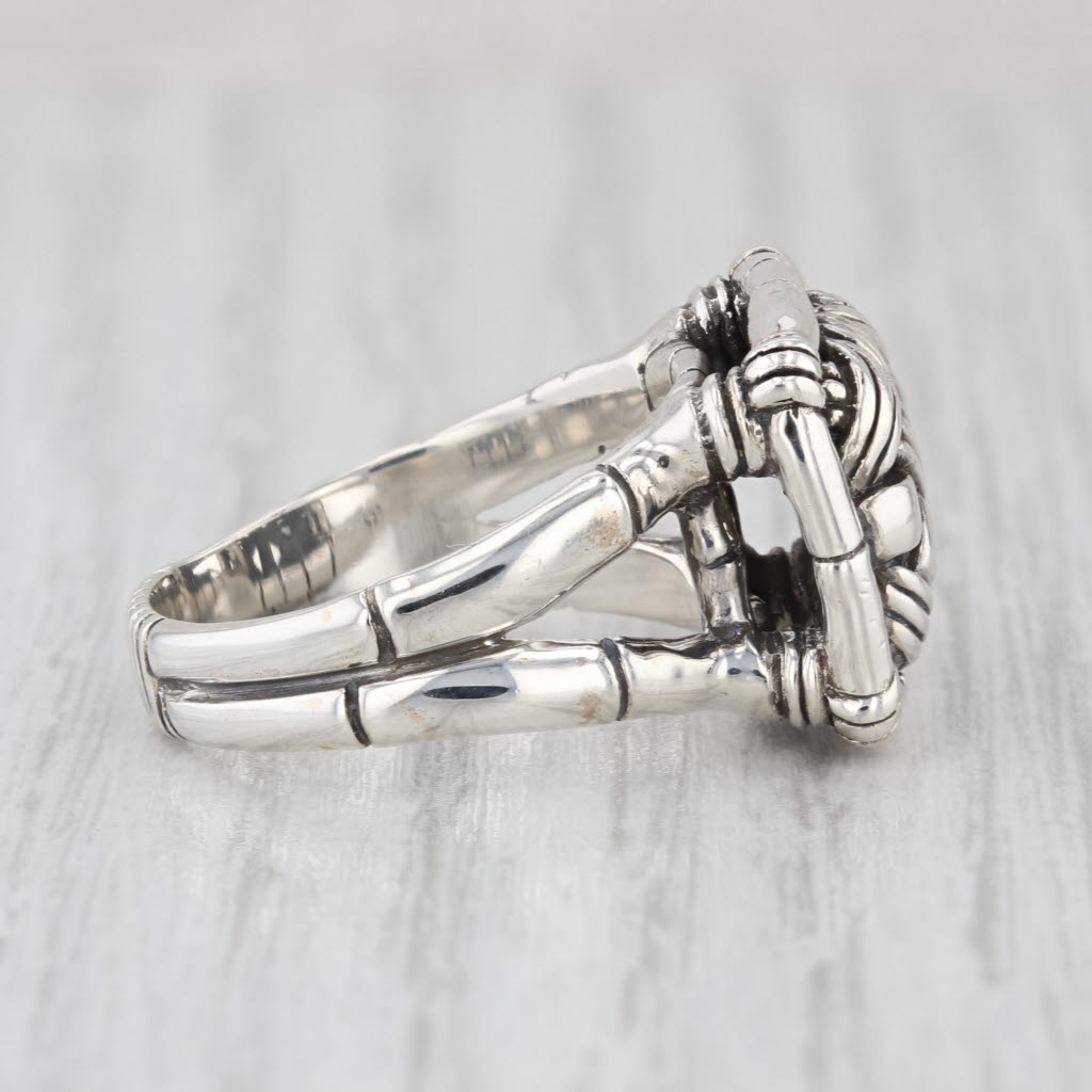 John Hardy Woven Bamboo Ring Sterling Silver Size 8-8.25 Statement