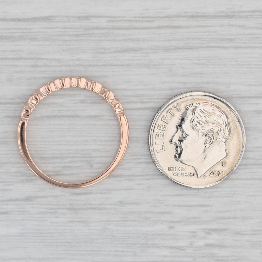 Gray Diamond Stackable Ring 10k Rose Gold Wedding Band Size 7