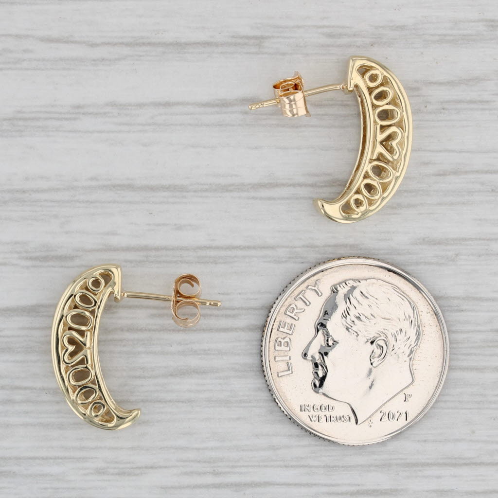 Gray 0.20ctww Diamond Journey Earrings 10k Yellow Gold J-Hook Drops