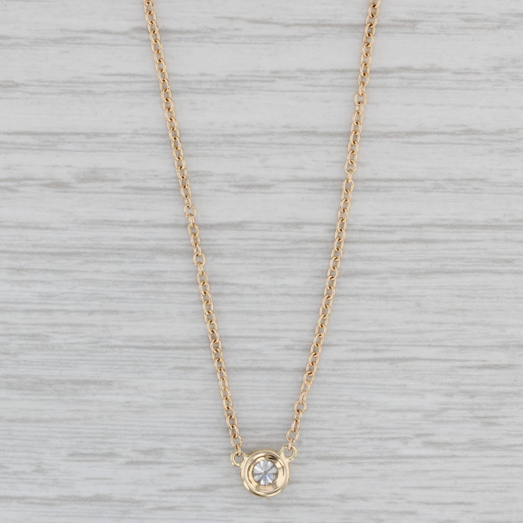 Gray 0.28ct VS2 Diamond Solitaire Pendant Necklace 14k Yellow Gold 16-18" Cable Chain