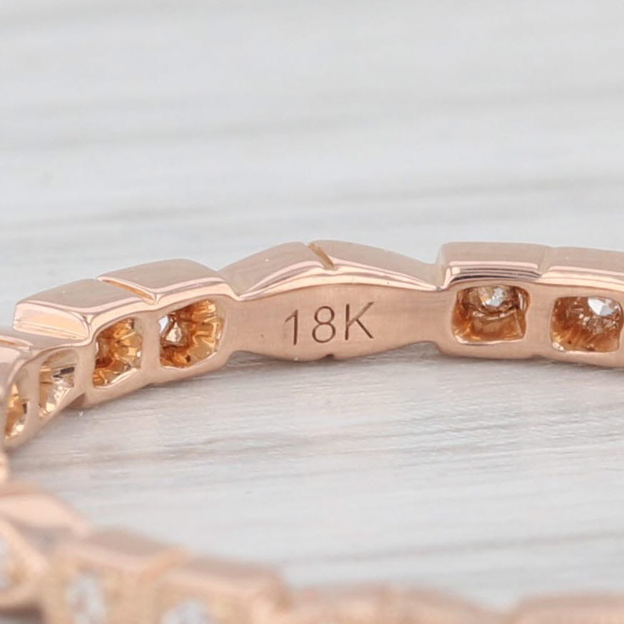 Light Gray New Diamond Eternity Band 18k Rose Gold Sz 6.5 Wedding Stackable Ring Beverley K