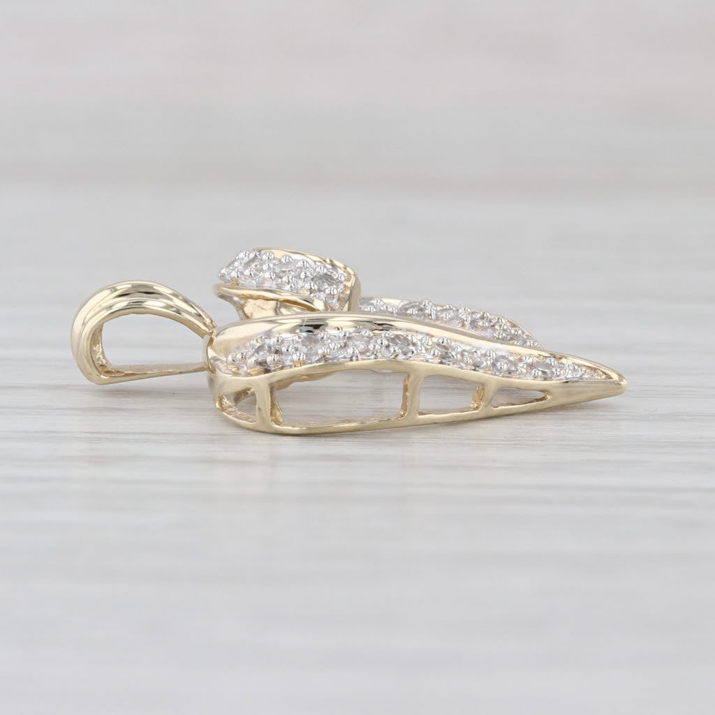 0.14ctw Diamond Accented Open Heart Pendant 10k Yellow White Gold