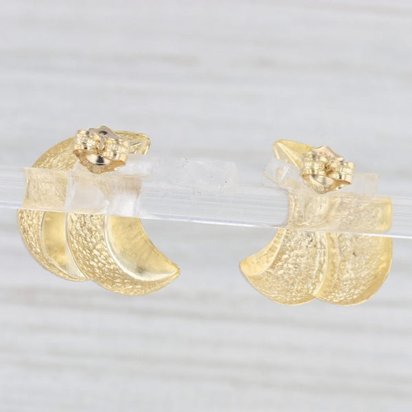 Beveled Drop Earrings 14k Yellow Gold Pierced Studs
