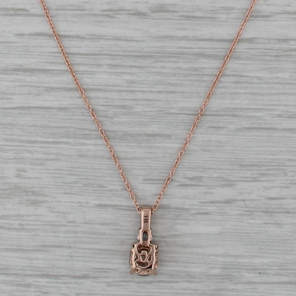 Le Vian 0.87ctw Morganite Aquamarine Diamond Pendant Necklace 14k Rose Gold