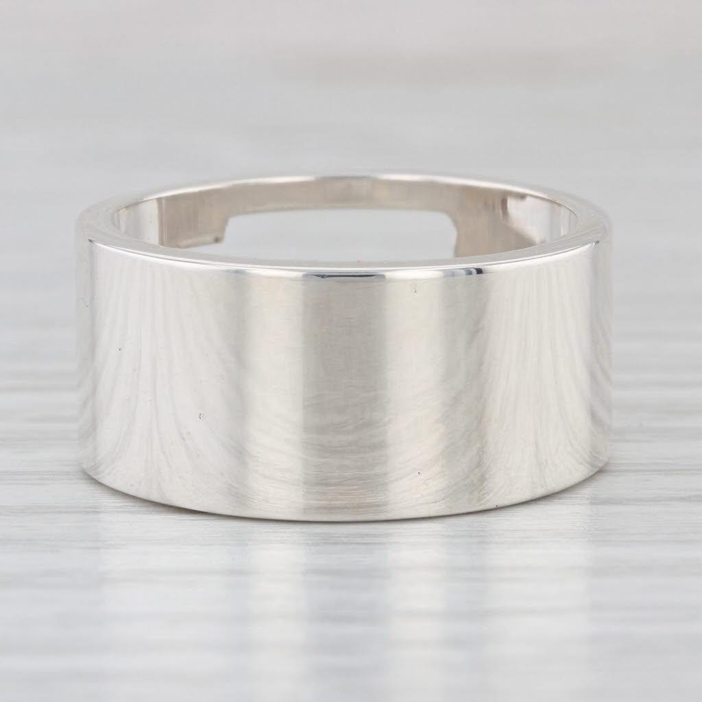 Gucci G Cutout Ring Sterling Silver Size 11.5 Wide Band