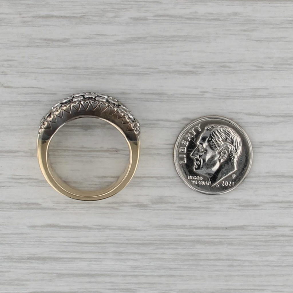 Large 2.56ctw Blue Sapphire Diamond Ring 14k Yellow White Gold Size 7.5