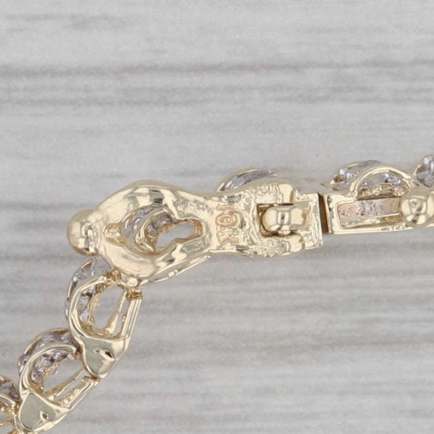 Gray 1.50ctw Diamond 10k Yellow White Gold Tennis Bracelet 7.75"