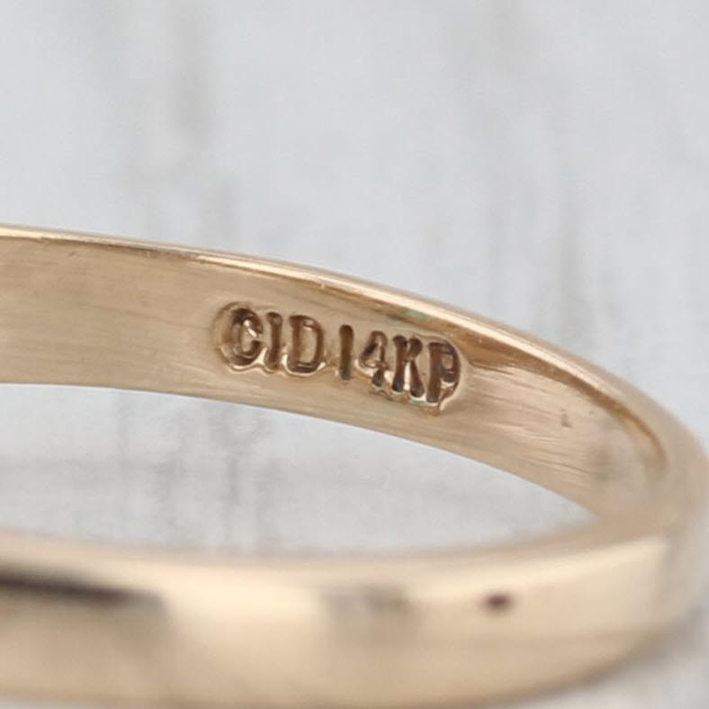 0.51ctw Emerald Cut Emerald Diamond Ring 14k Yellow Gold Size 5.5