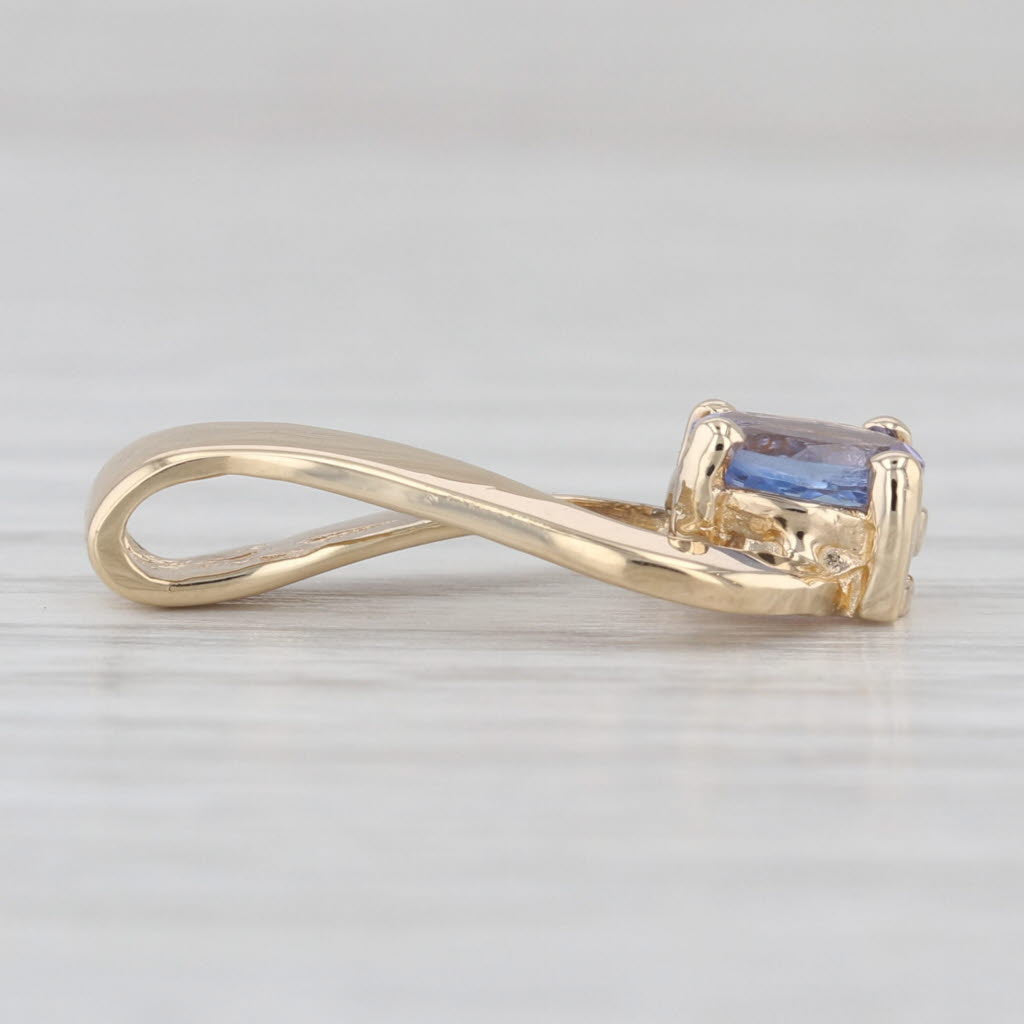 0.48ct Tanzanite Drop Pendant 14k Yellow Gold Oval Solitaire