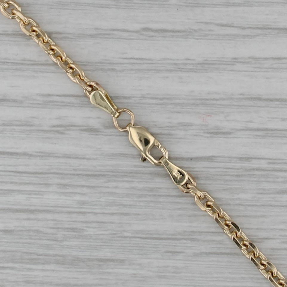 Long Cable Chain Necklace 14k Yellow Gold 24" 3.4mm