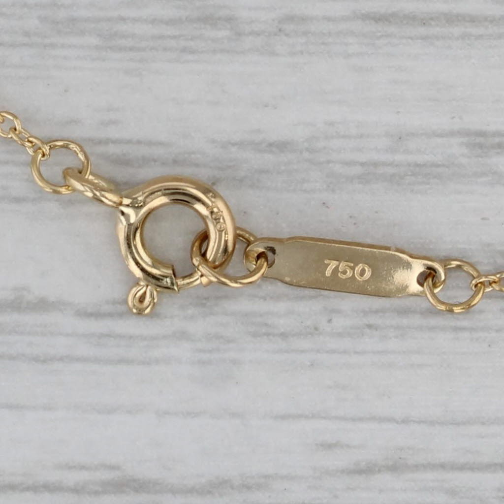 Gray Tiffany & Co Butterfly Pendant Necklace 0.11ctw 18k Gold 16" Cable Chain