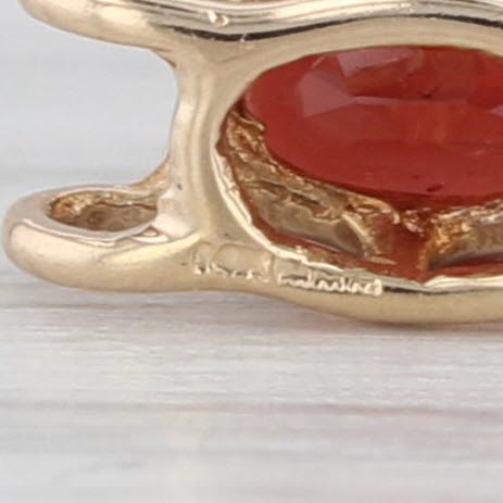 0.50ct Oval Garnet Solitaire Pendant 14k Yellow Gold Small Drop