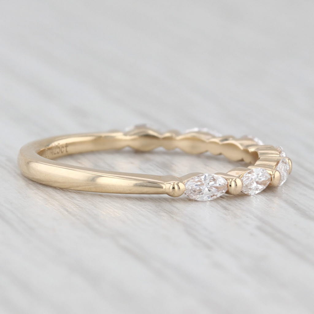 Light Gray New 0.42ctw Lab Grown Diamond Wedding Band 14k Yellow Gold Stackable Ring Sz 6.5