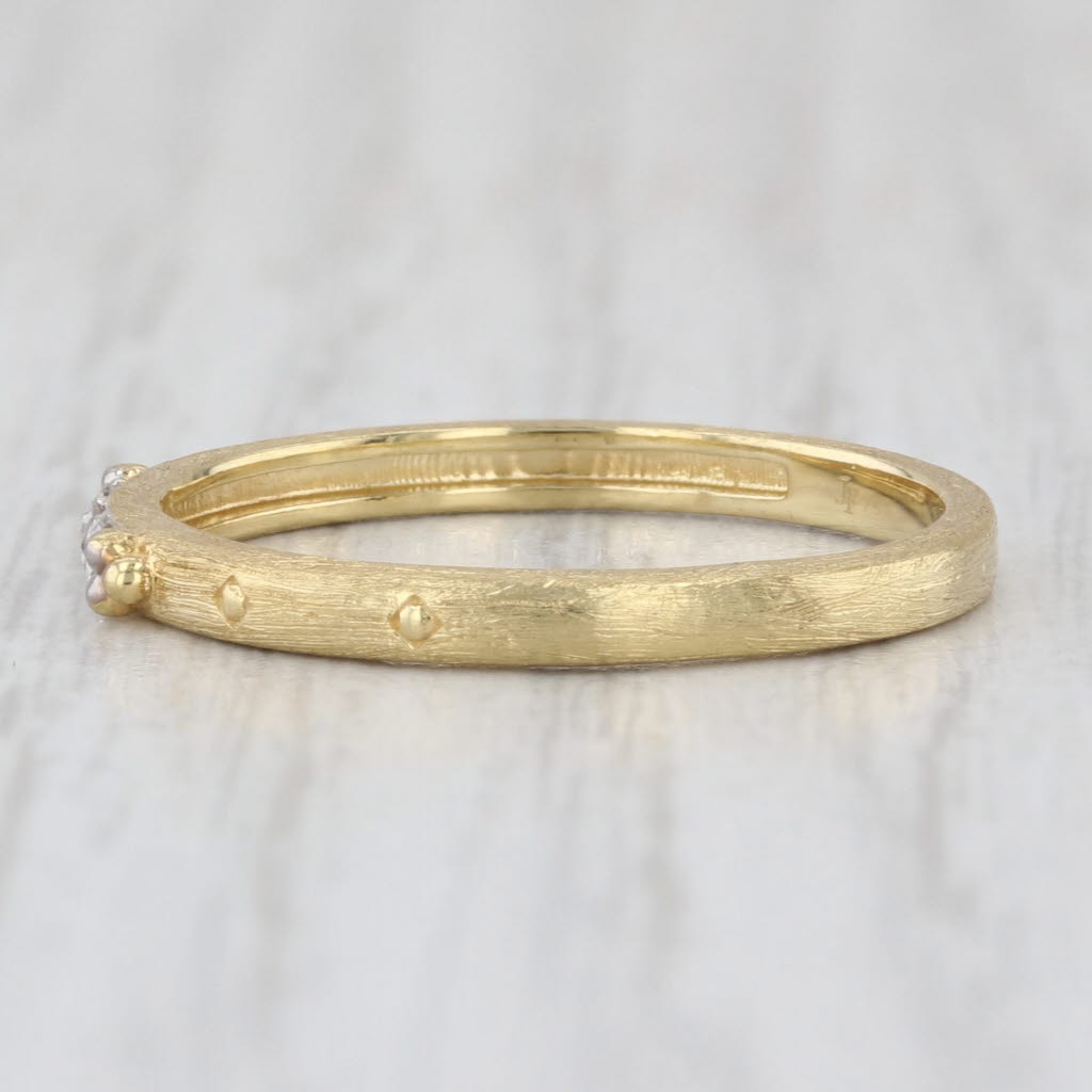 Jude Frances Diamond Ring 18k Yellow Gold Wedding Stackable Band Size 7.5