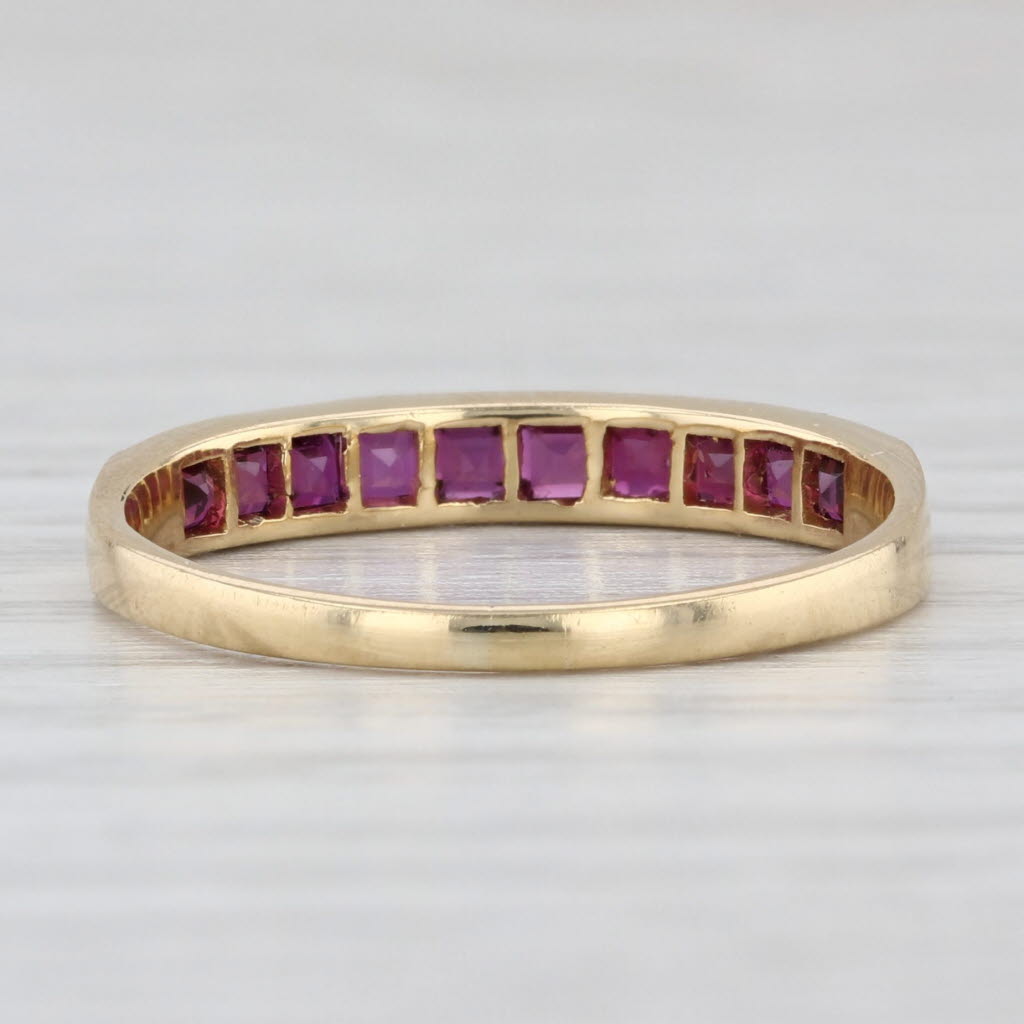 0.74ctw Ruby Stackable Ring 18k Yellow Gold Stackable Wedding Band Size 7