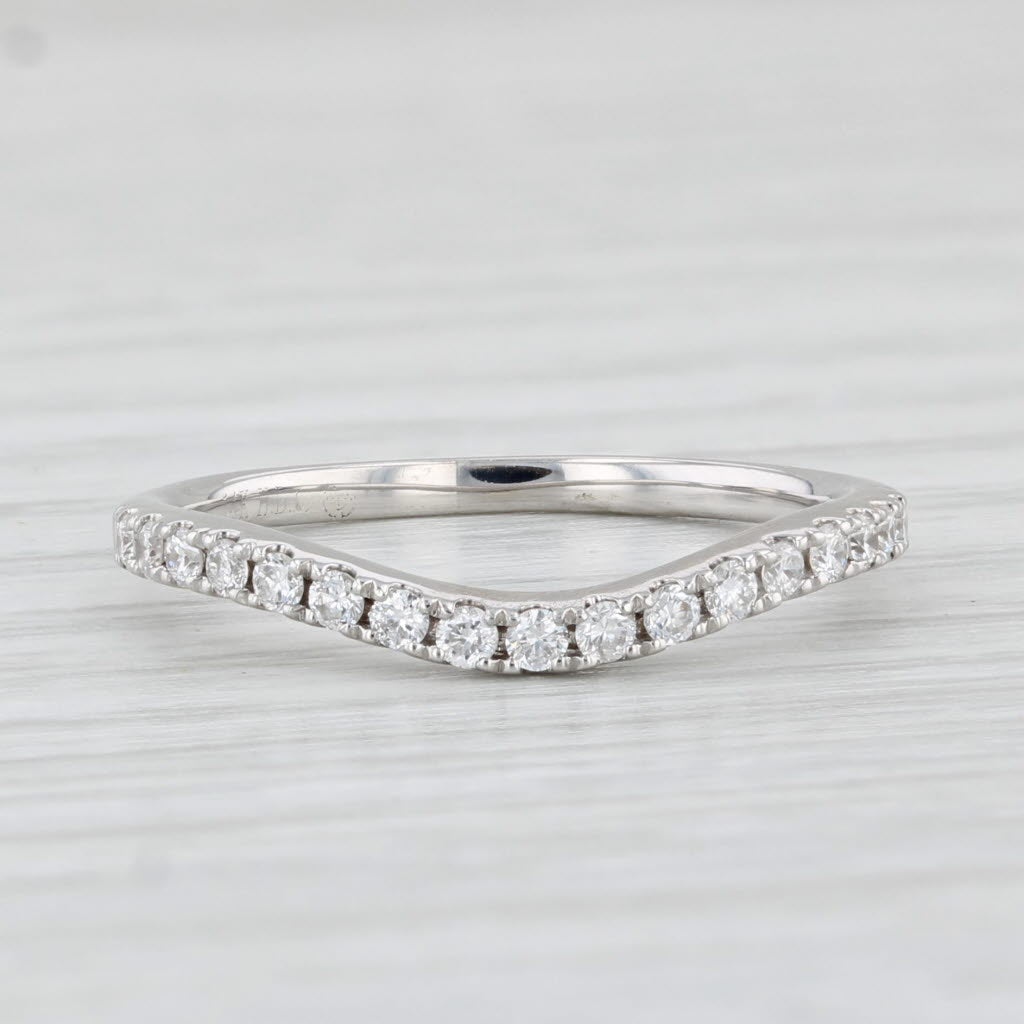 Light Gray 0.20ctw Contoured Diamond Ring 14k White Gold Size 5.5 Guard Enhancer Band