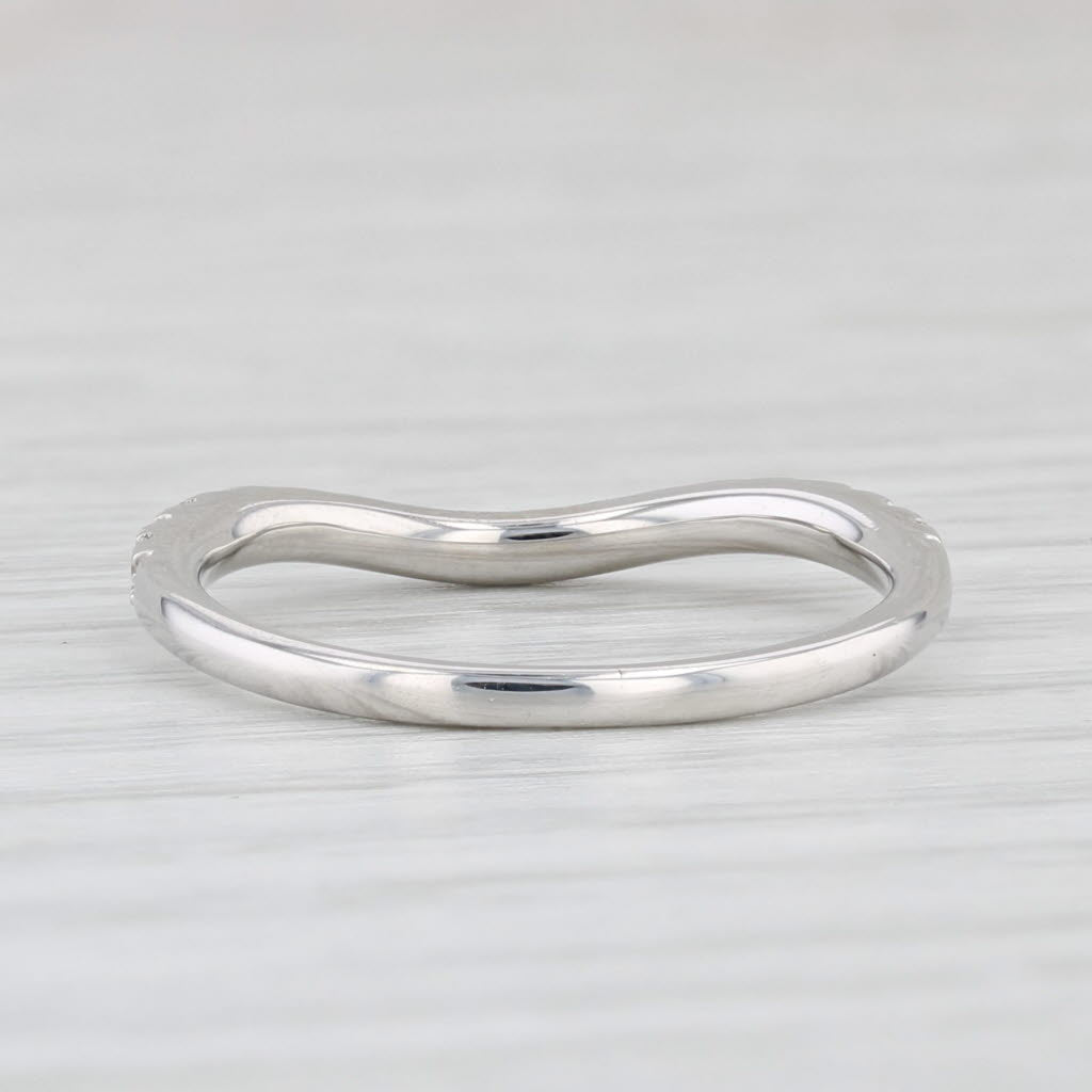 Light Gray 0.20ctw Contoured Diamond Ring 14k White Gold Size 5.5 Guard Enhancer Band