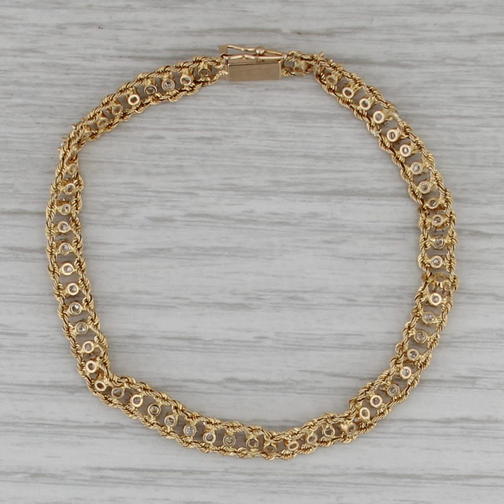 1.50ctw Diamond Tennis Bracelet 14k Yellow Gold 7"