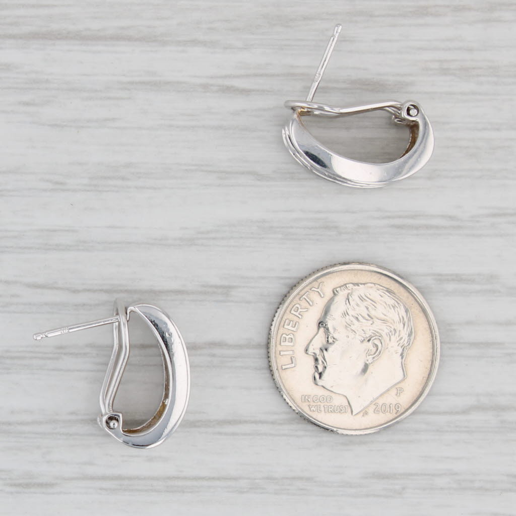 Light Gray 0.50ctw Diamond Journey Earrings 14k White Gold Omega Backs Pierced Drops