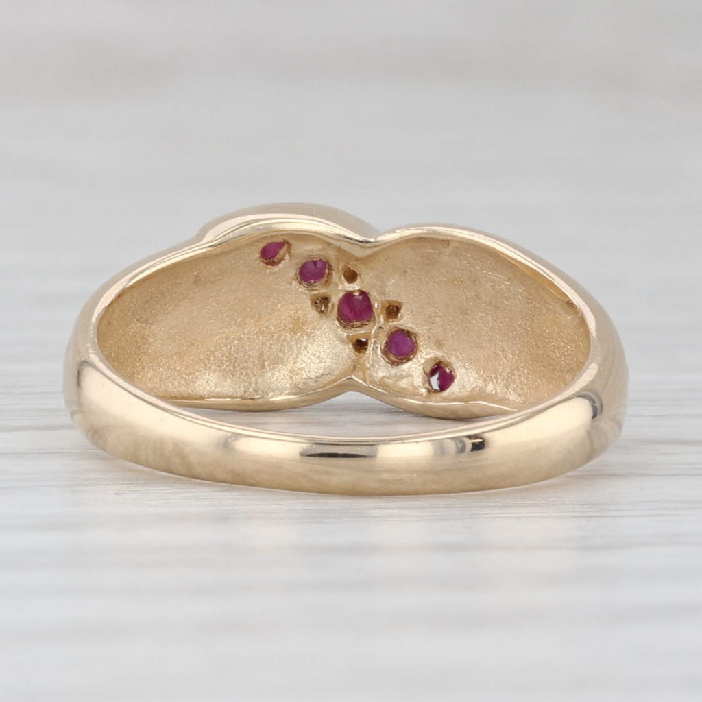 Light Gray 0.33ctw Ruby Overlay Bypass Ring 14k Yellow Gold Size 6