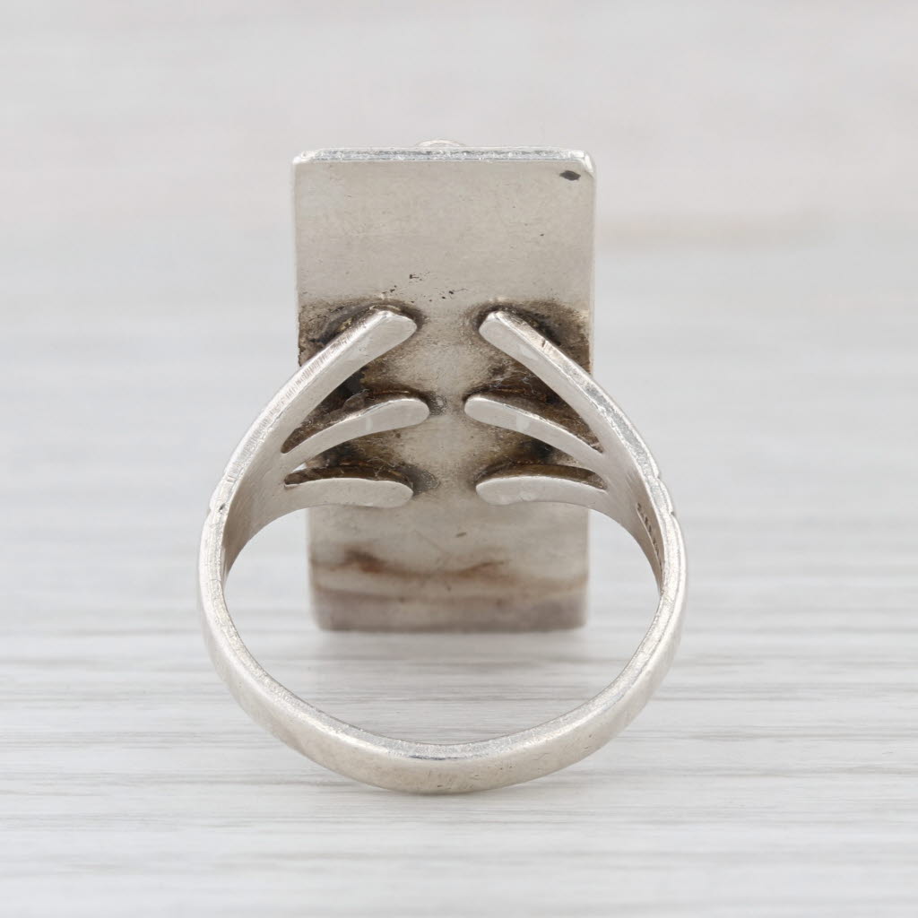 Vintage Turquoise Ring Sterling Silver Size 8 Bell Trading Native American