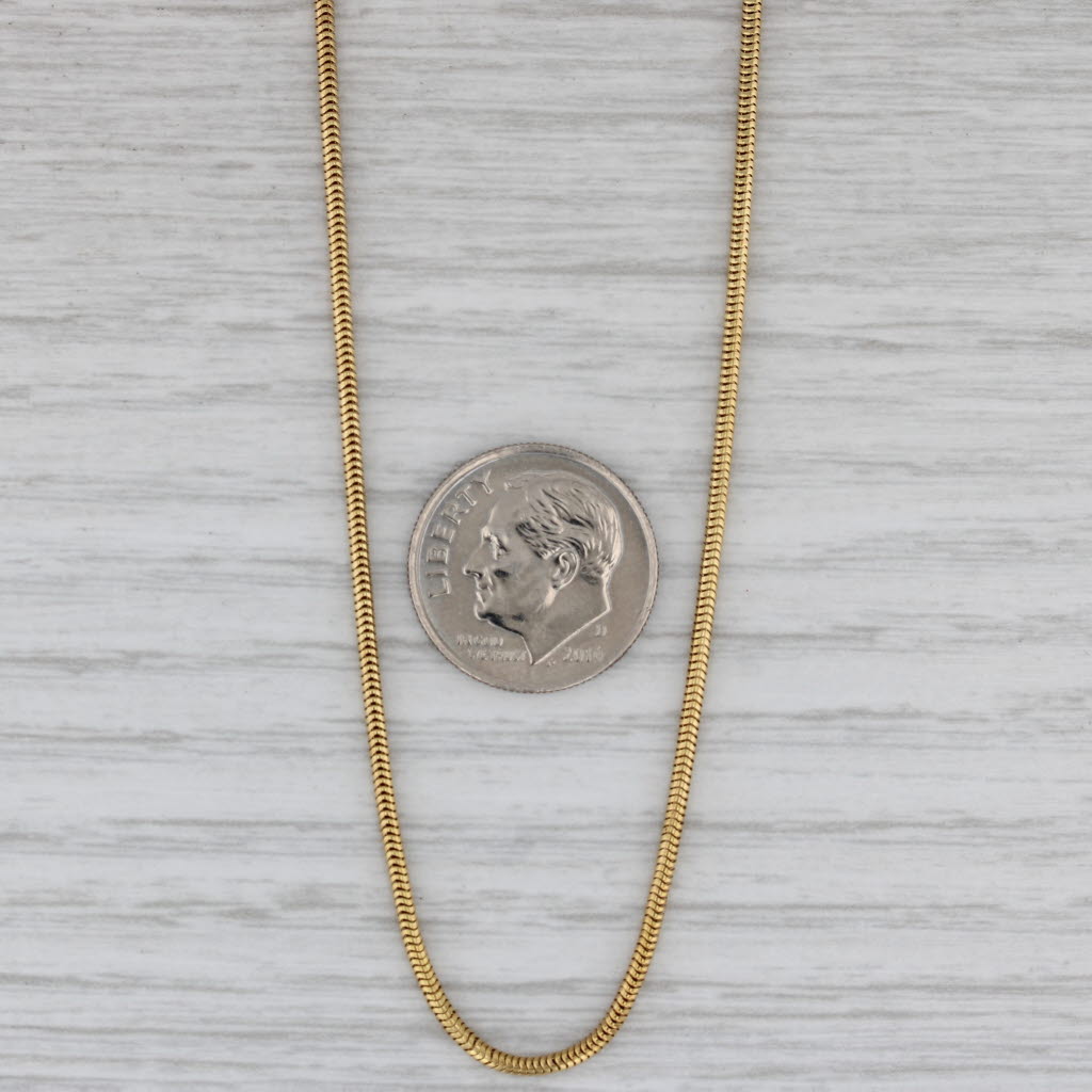 Gray Snake Chain Necklace 16.5" 1.4mm 18k Yellow Gold
