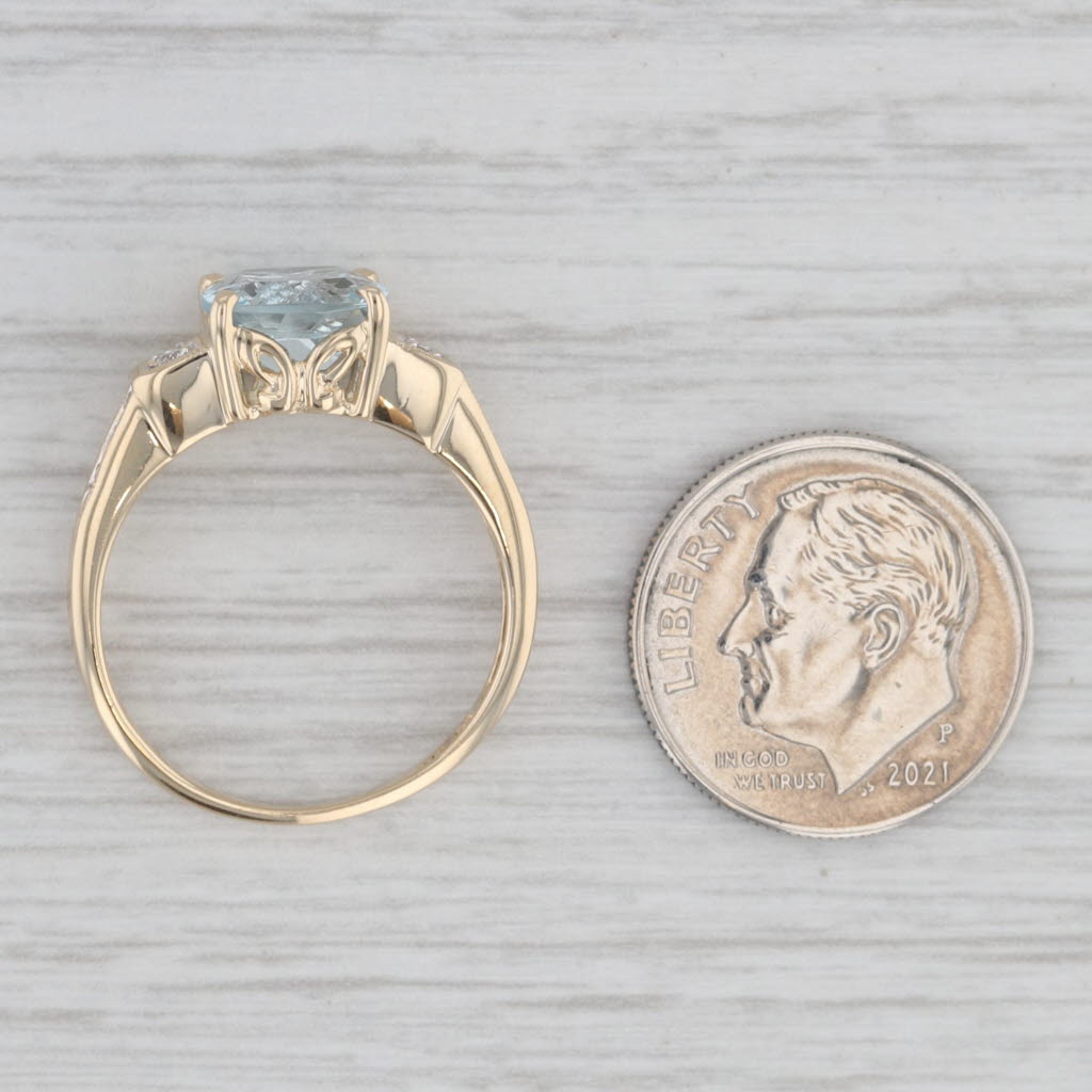 Gray 1.72ctw Aquamarine Diamond Ring 14k Yellow Gold Size 7.25
