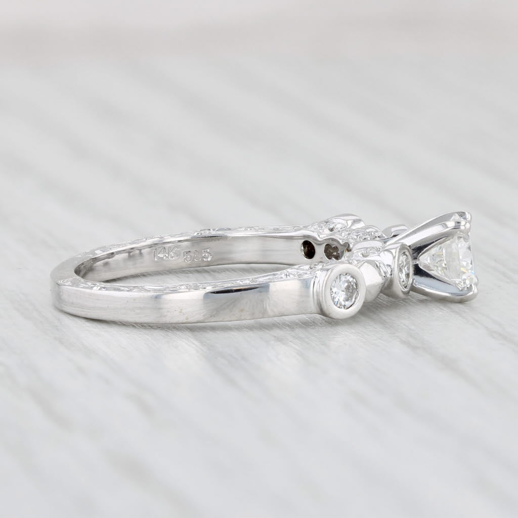 Light Gray 0.82ctw Round VS2 Diamond Engagement Ring 14k White Gold Size 6.5