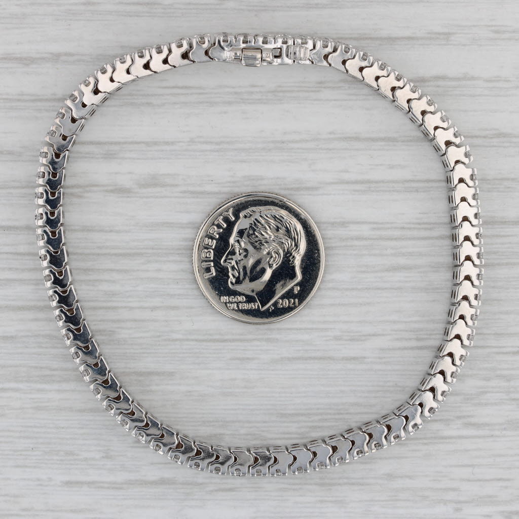 Gray 1.90ctw Diamond Tennis Bracelet 14k White Gold 7" 4.4mm
