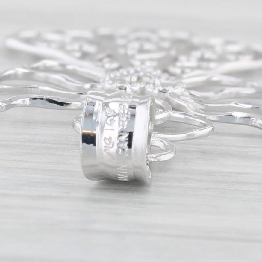 Light Gray Guardian Angel Pendant 14k White Gold Diamond Accent