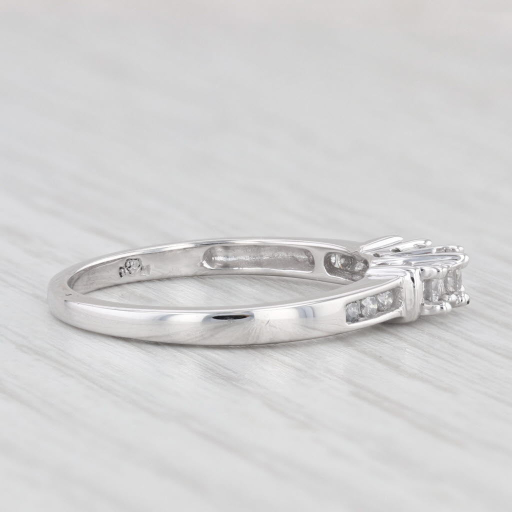 Light Gray 0.20ctw Diamond 3-Stone Engagement Ring 10k White Gold Size 7.25