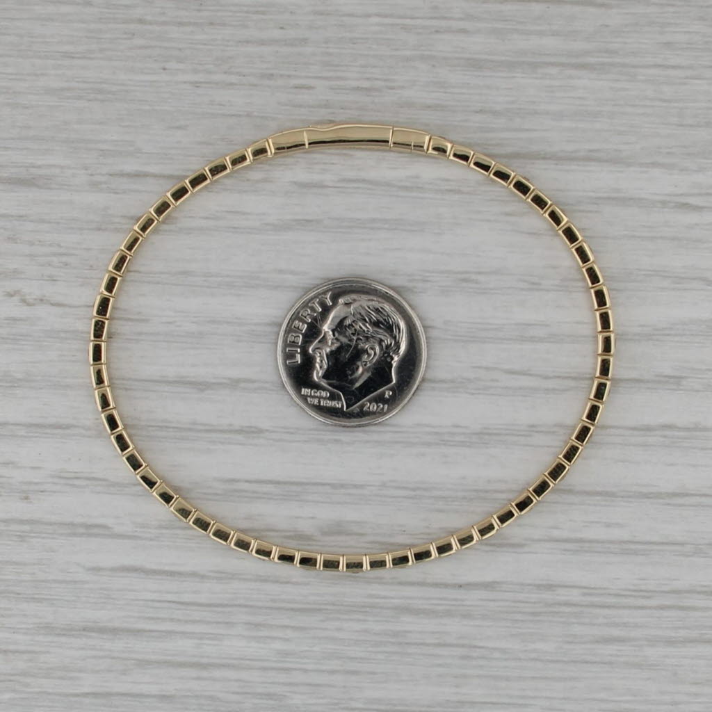 New 0.88ctw Diamond Flexible Bangle Bracelet 14k Yellow Gold 6.5" 2.6mm