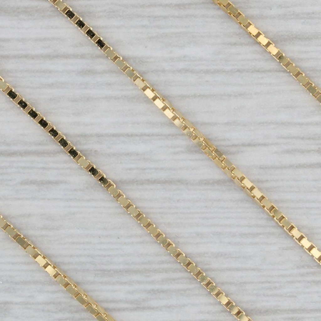 Gray New Box Chain 14k Yellow Gold 16" 0.9mm Lobster Clasp