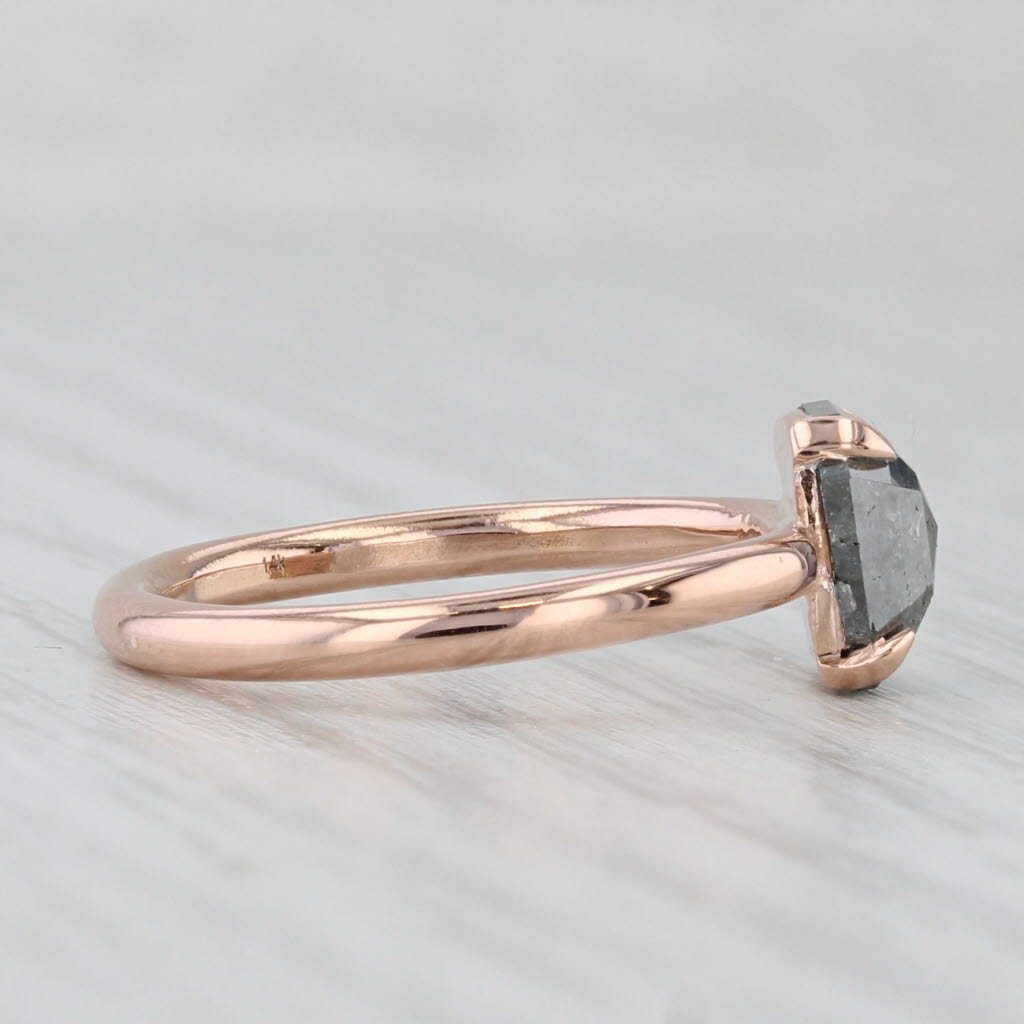 Light Gray New Custom 1.44ct Galaxy Diamond Solitaire Ring 14k Rose Gold Size 6 Octagon Cut