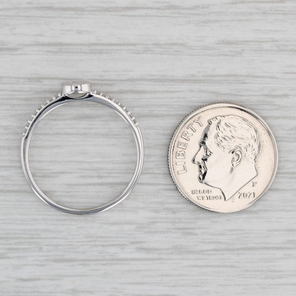 Gray Diamond Ring 10k White Gold Size 7 Stackable Engagement Style