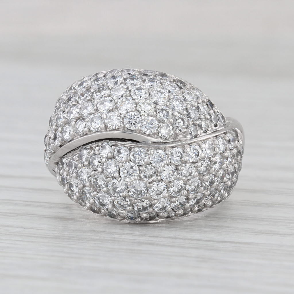 4.25ctw Diamond Pave Overlay Ring 14k White Gold Size 7 Cocktail