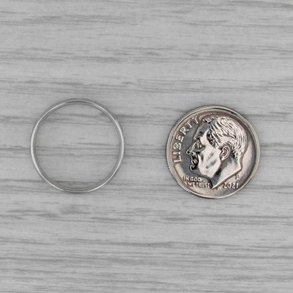 Swirl Pattern Band 14k White Gold Size 5-5.25 Stackable Wedding Ring