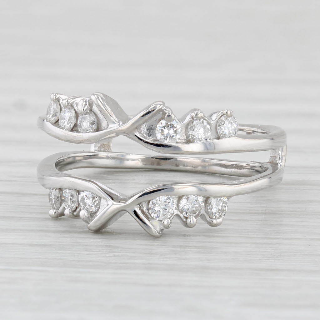 Light Gray 0.36ctw Diamond Ring Jacket Enhancer 14k White Gold Size 7.25 Wedding Band