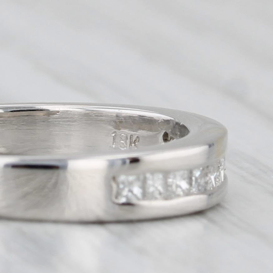 Gray 0.33ctw Channel Set Diamond Wedding Band 18k White Gold Sz 5.5 Anniversary Ring