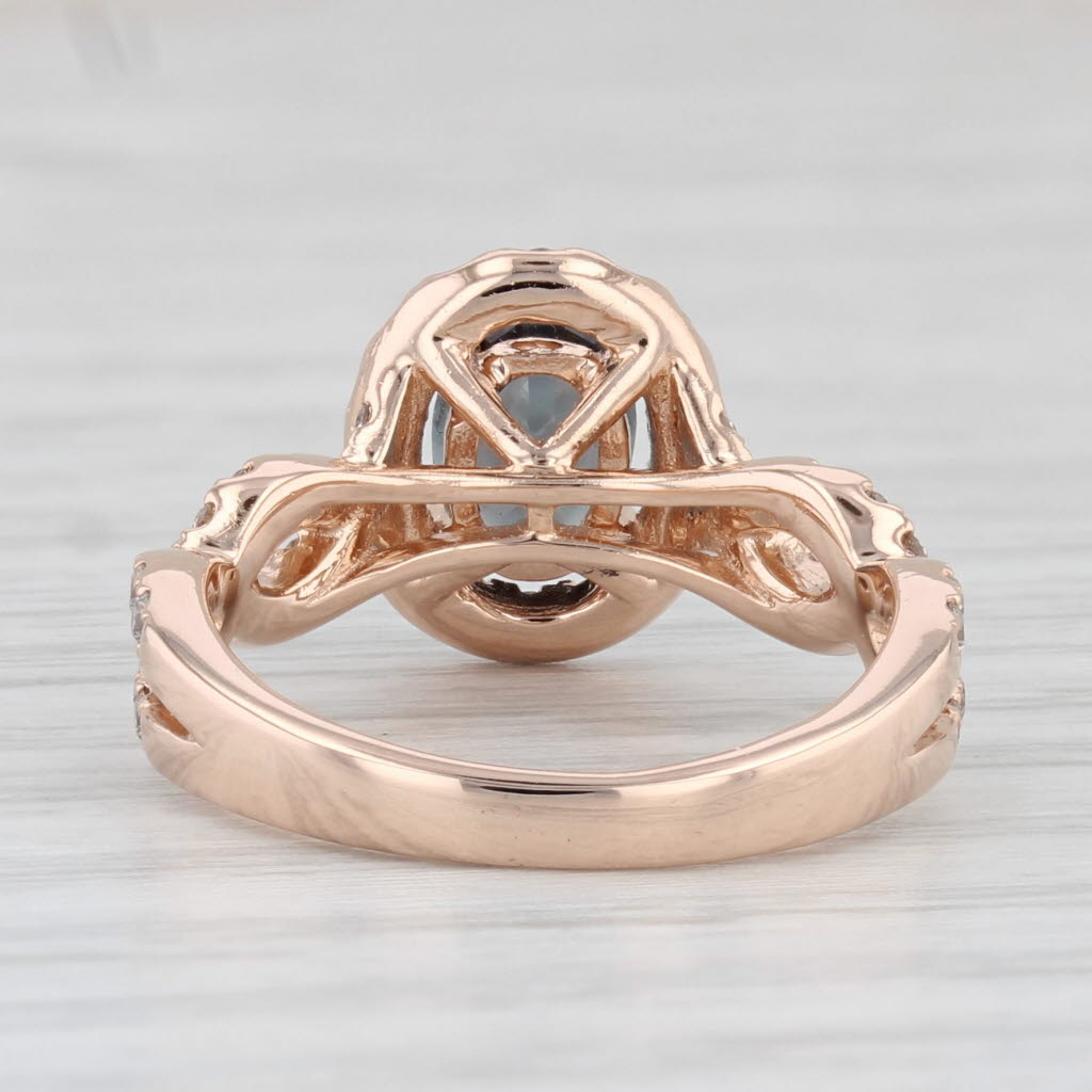 Light Gray Le Vian 1.36ctw Spinel Diamond Halo Ring 14k Rose Gold Size 5 Engagement