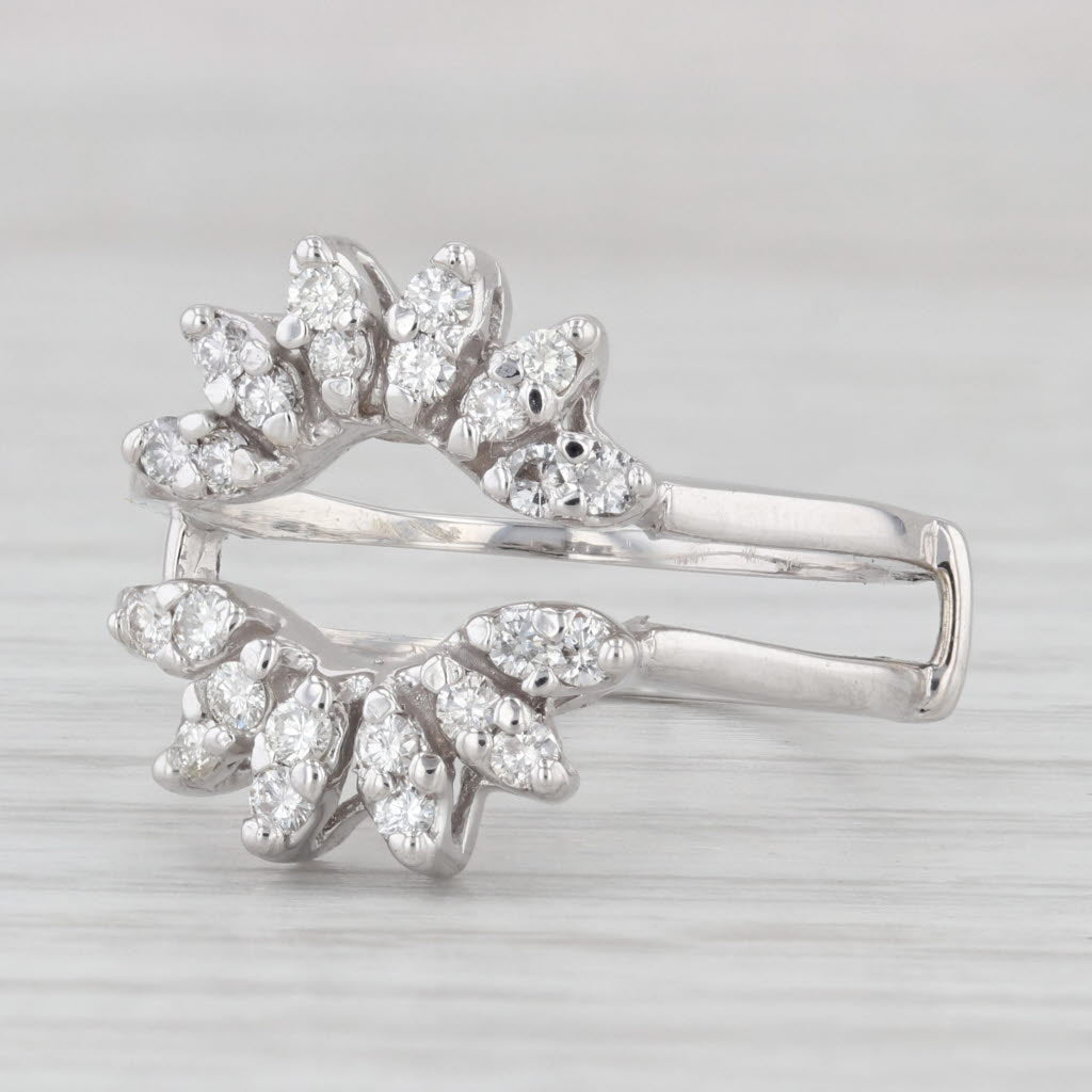 Light Gray 0.50ctw Diamond Ring Jacket Guard Wedding Bridal 14k White Gold Size 8.25