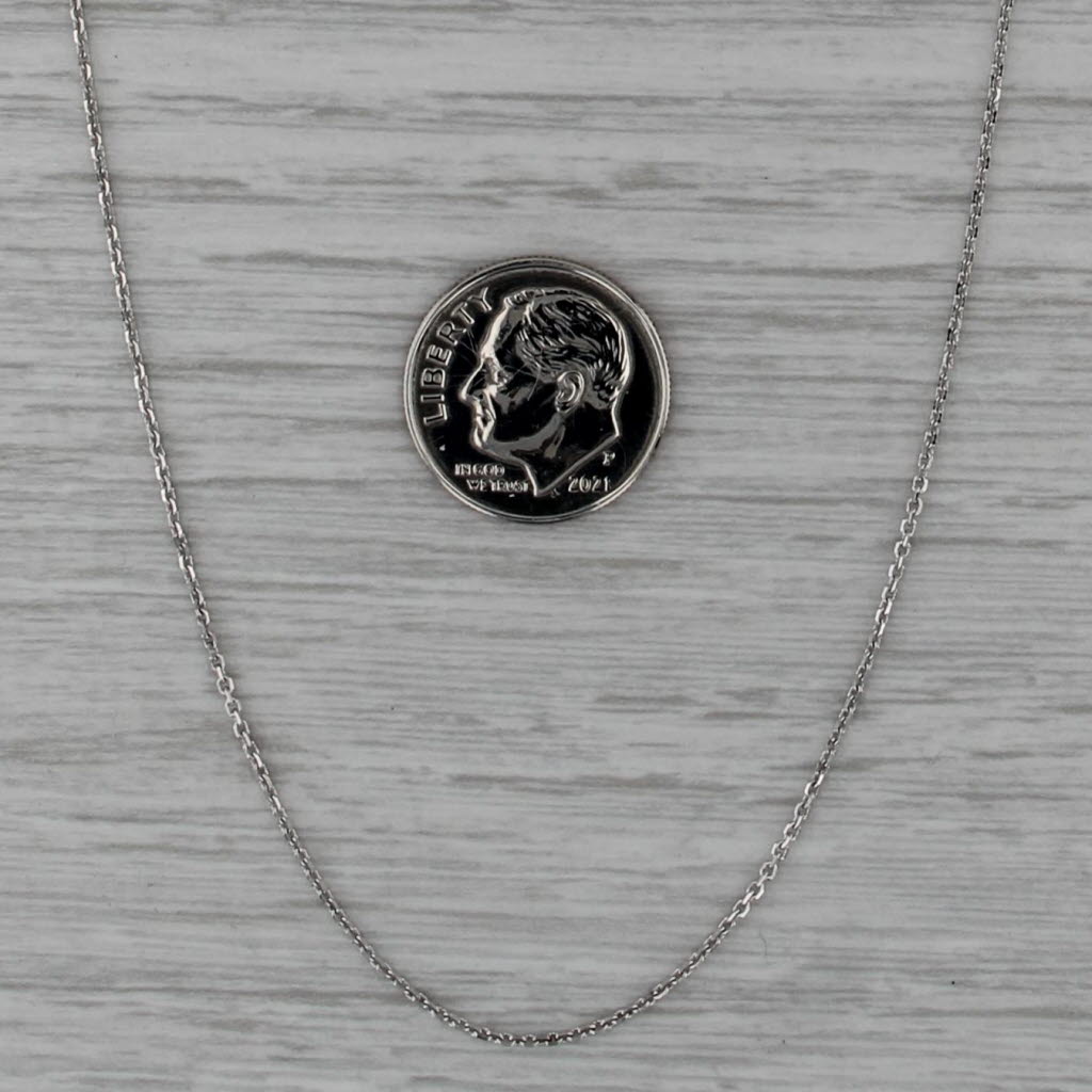 22" Adjustable Necklace 14k White Gold Cable Ball Slide