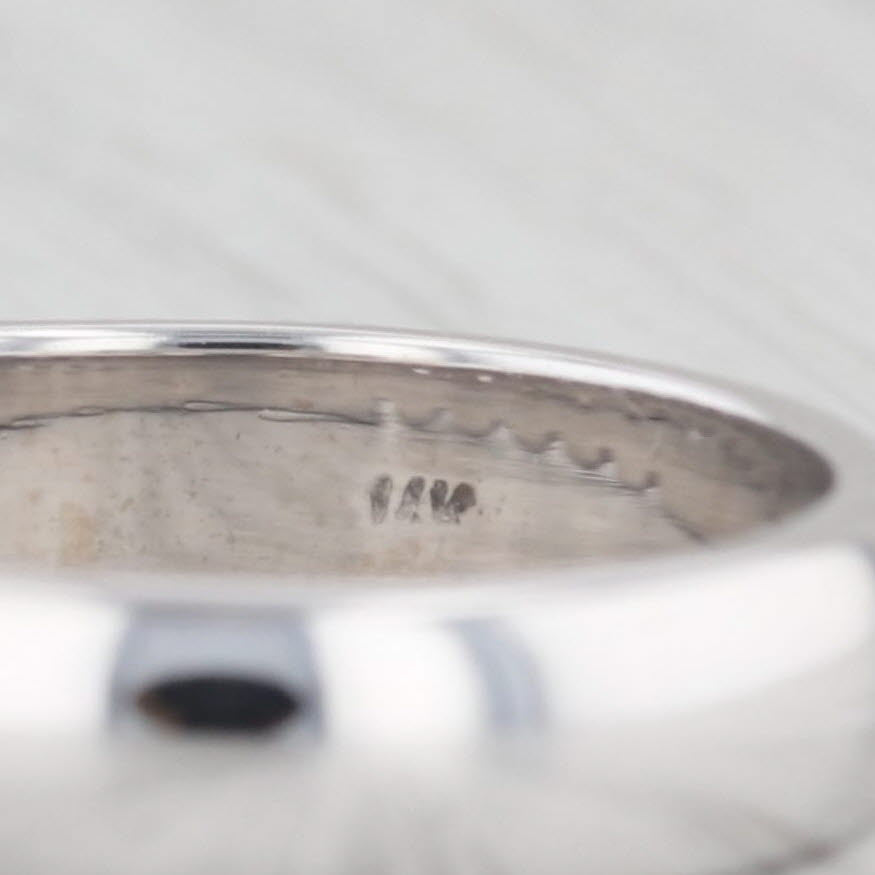 Light Gray 0.50ctw Diamond Wedding Ring 14k White Gold Size 5.75 Stackable Band
