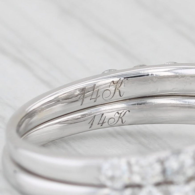 Neil Lane 1.61ctw Diamond Halo Engagement Ring Wedding Bridal Set 14k White Gold