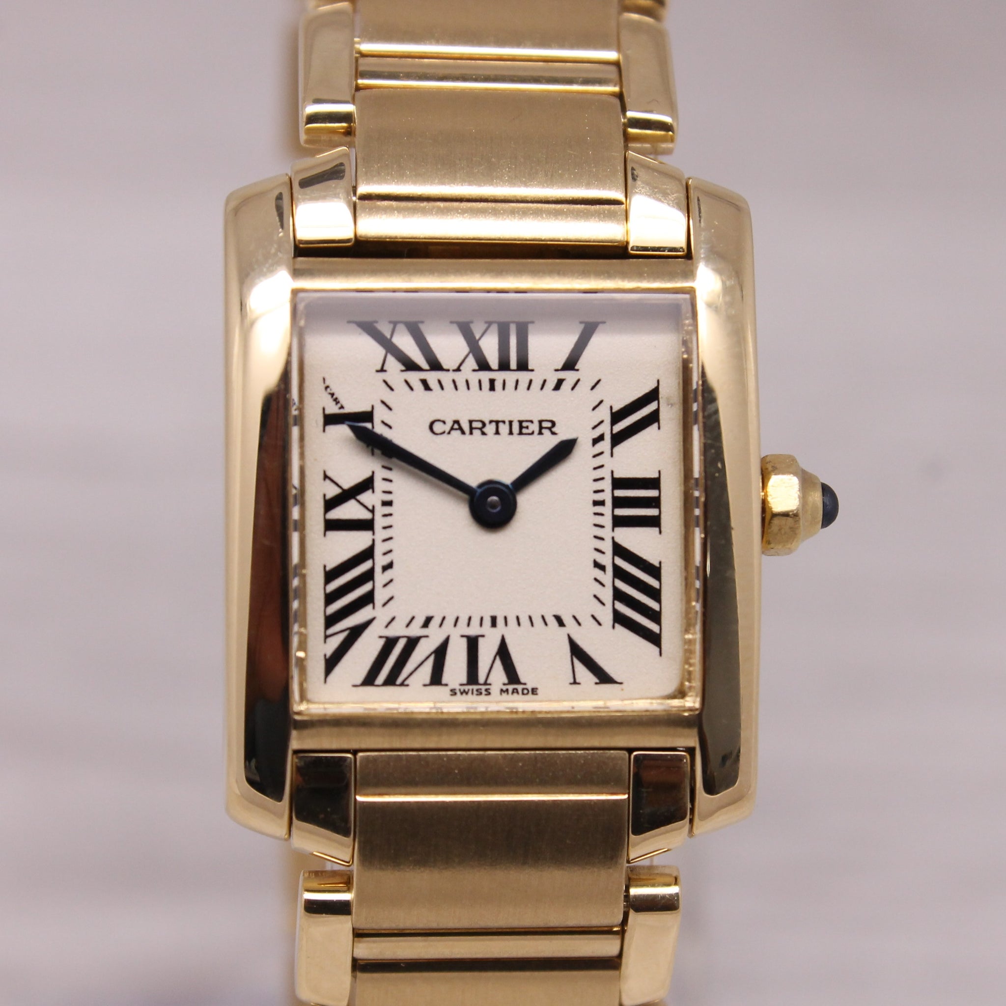 Cartier Tank Francaise 18k Gold Ladies 20mm Dress Watch ref.2385 Swiss