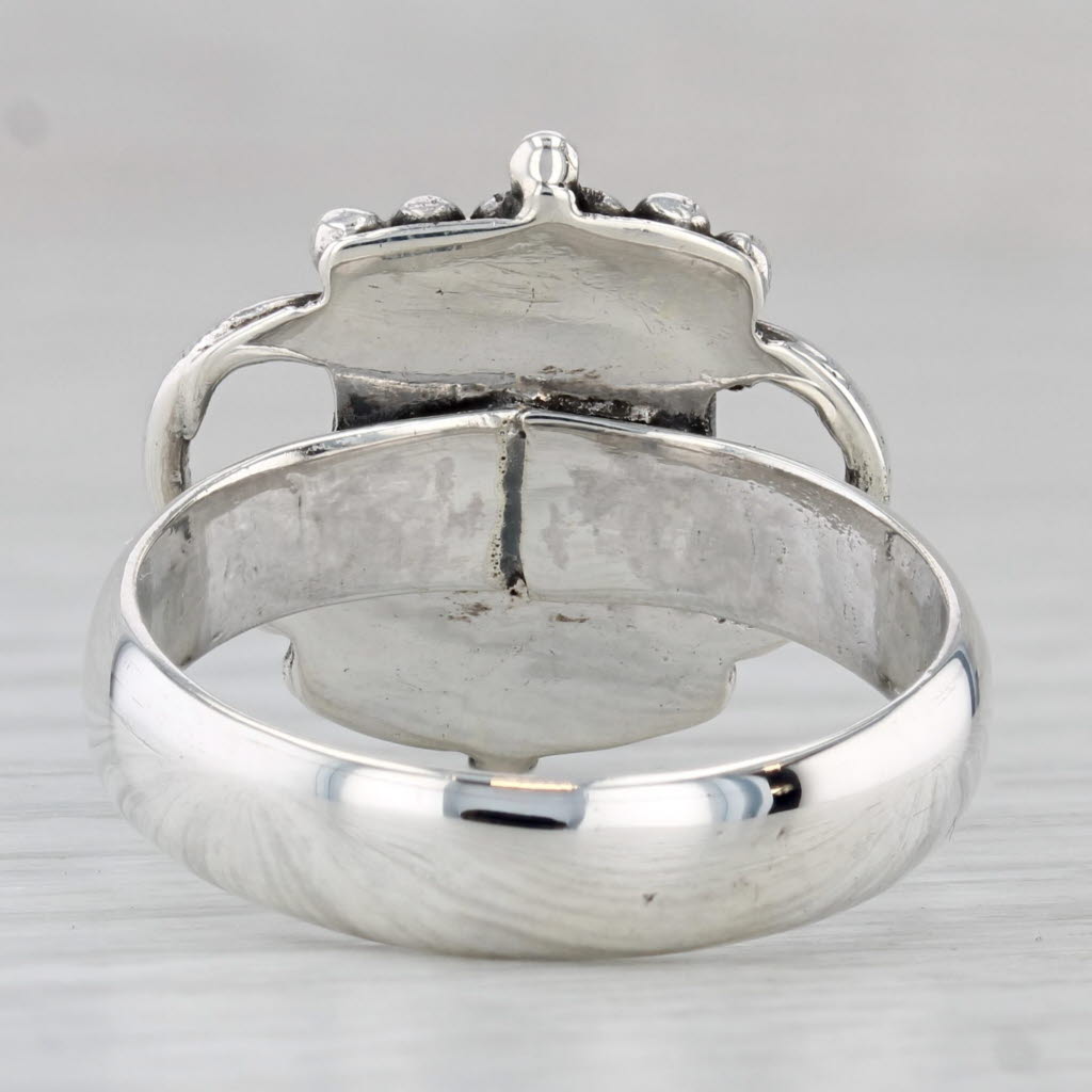 Gray Labradorite Moonstone Ring Sterling Silver Size 8.75