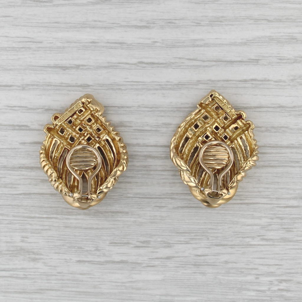 Valentin Magro Four Line Gold Twist Earrings 18k Clip On Statement Drops